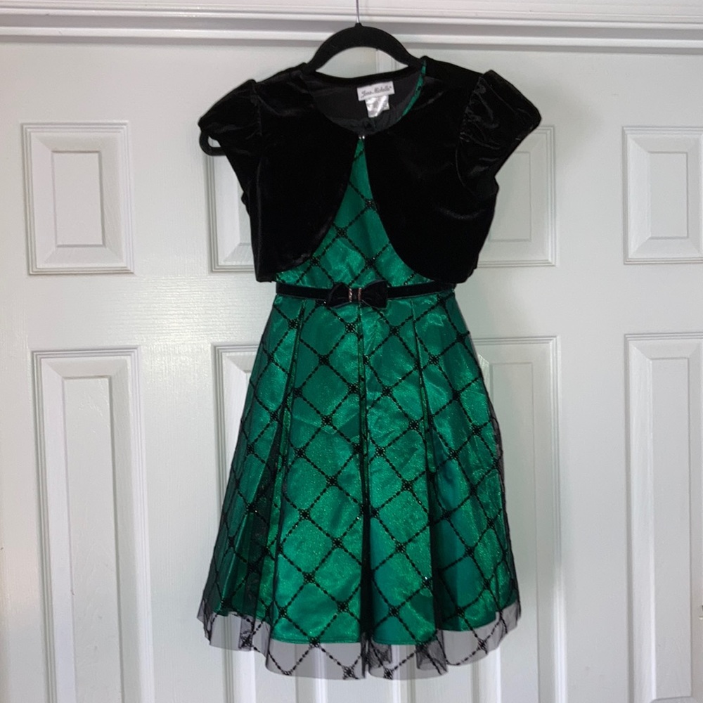 Green and Black Holiday Dress